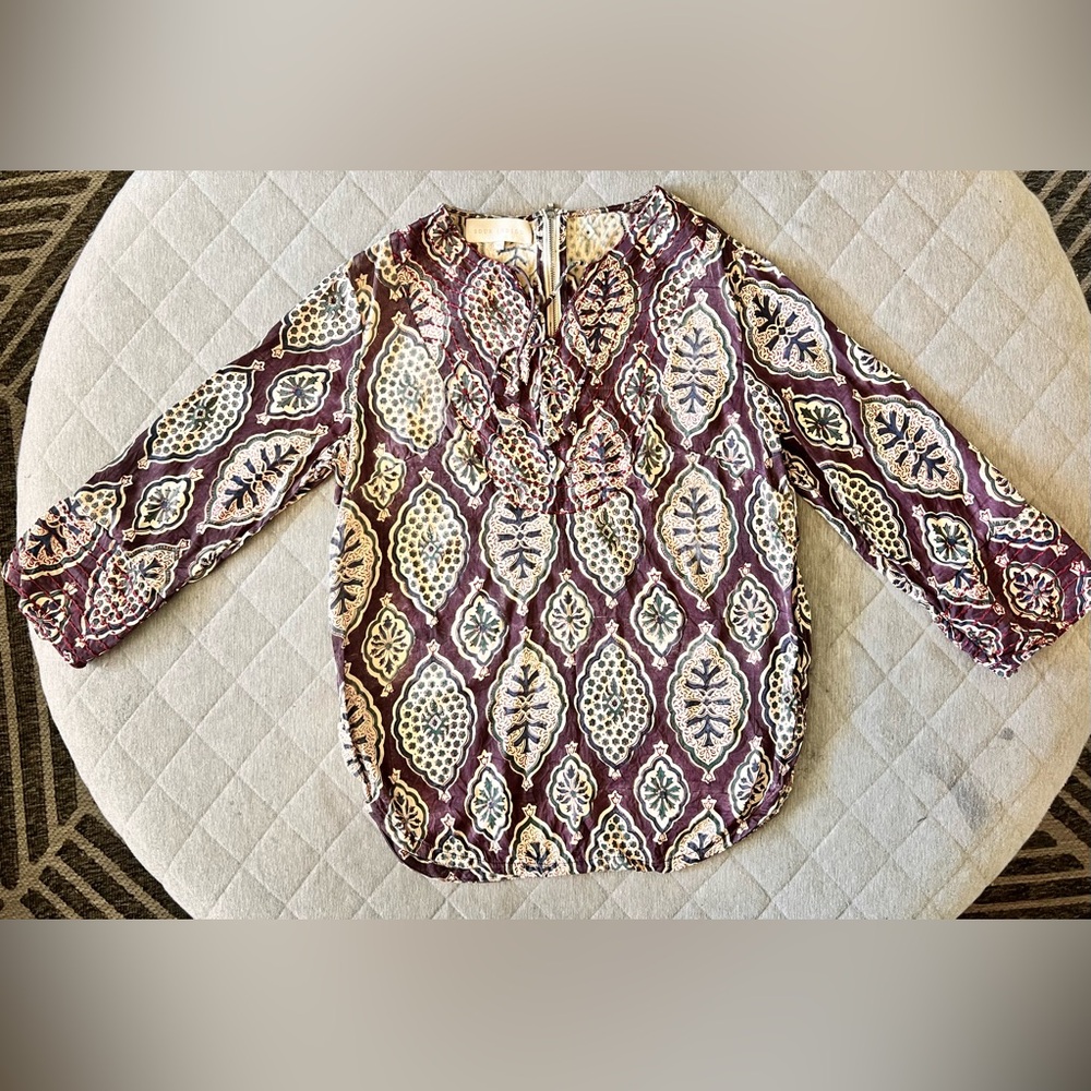 SOUK INDIGO XS Purple Embroidered Tunic